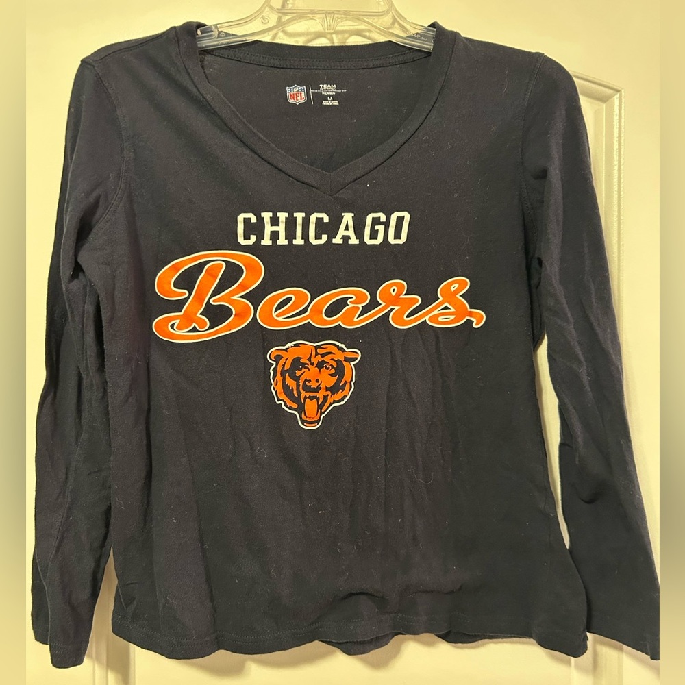Chicago Bears Long Sleeve V-Neck Tee - M